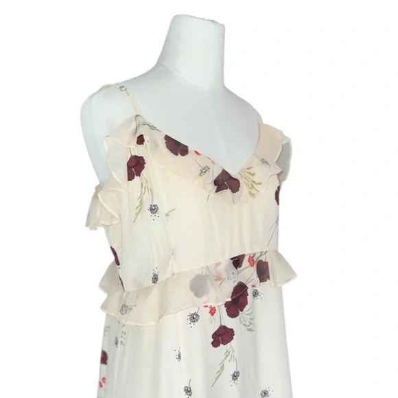 JOIE NWT Joie Cassiel Floral 100% Silk Ruffle Maxi Dress in Size 10 - Picture 10 of 10